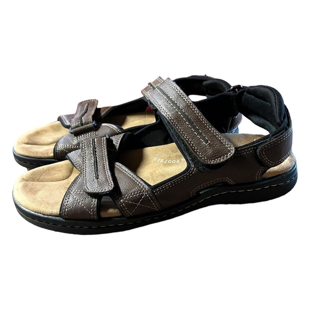 Dockers Mens Brown Adjustable Strap Sandals 12M Memory Foam Comfort Footbed - Picture 6 of 7